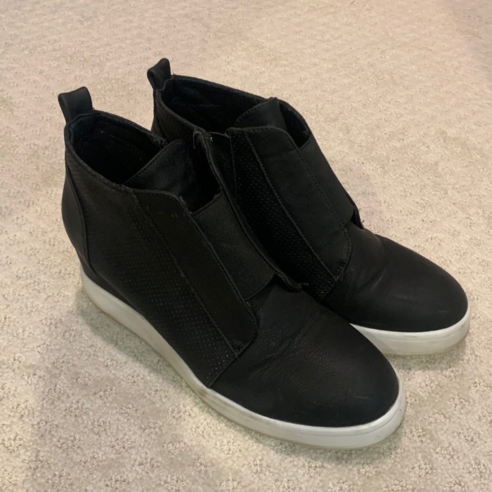 Black and white wedge sneakers - 7.5